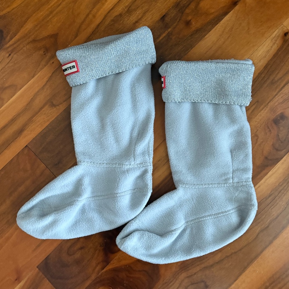 Hunter Original Tall Cable Knit Cuff Welly Boot Socks Size 1-3 big kid, ECU